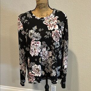 Floral Black and Pink Women's Top